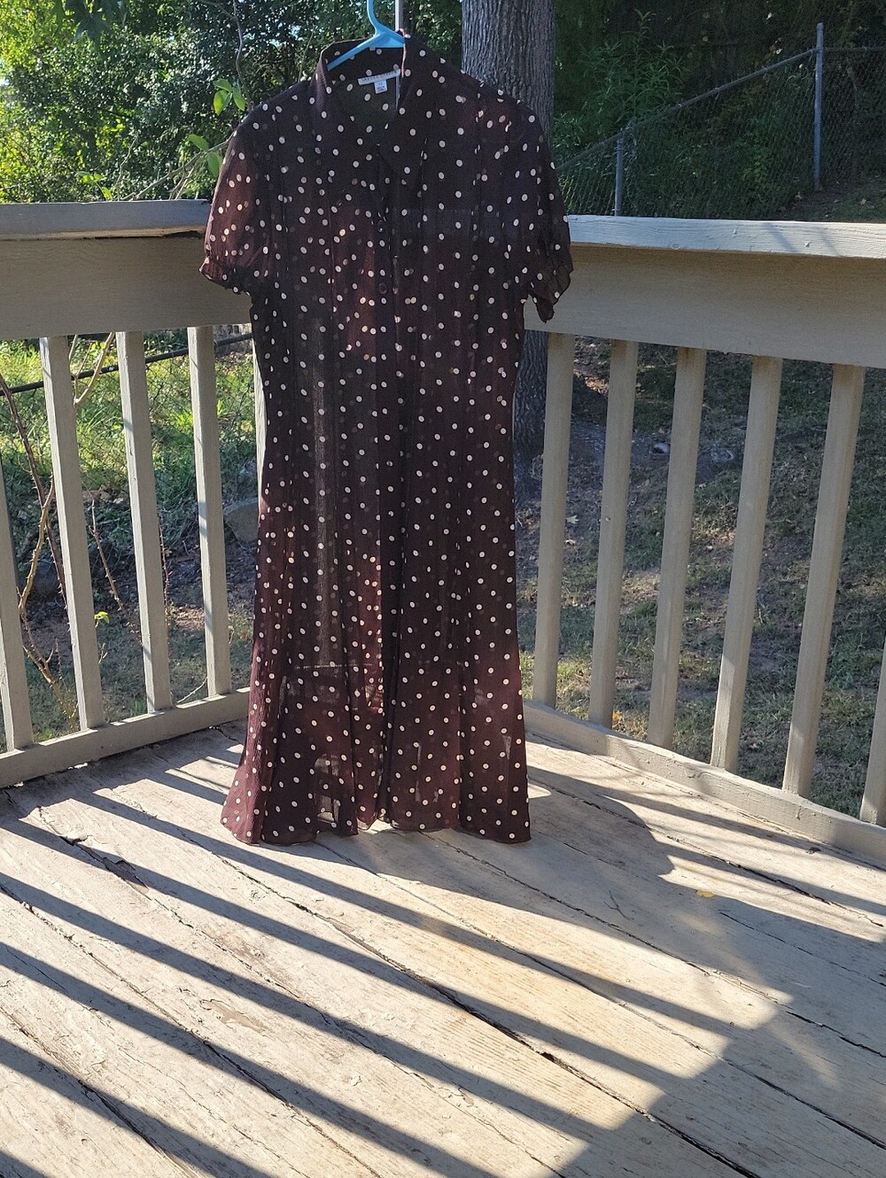 Sandra Darren Brown Polka Dot Midi Dress